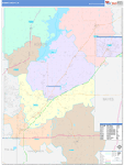 Rogers County Wall Map Color Cast Style