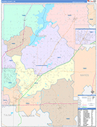 Rogers County Wall Map Color Cast Style