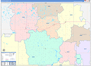 Rolette Wall Map Color Cast Style