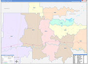 Roosevelt County Wall Map Color Cast Style