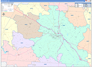 Ross County Wall Map Color Cast Style