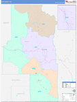 Routt County Wall Map Color Cast Style