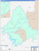 Rowan County Wall Map Color Cast Style