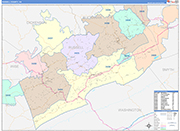 Russell County Wall Map Color Cast Style