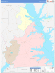 Sabine County Wall Map Color Cast Style