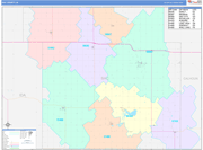 Sac County Wall Map Color Cast Style