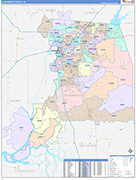 Sacramento County Wall Map Color Cast Style