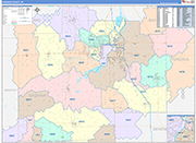 Saginaw County Wall Map Color Cast Style