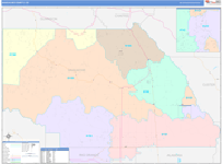 Saguache County Wall Map Color Cast Style