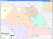Saguache Wall Map Color Cast Style