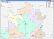 Saline County Wall Map Color Cast Style