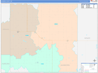 Sanborn County Wall Map Color Cast Style