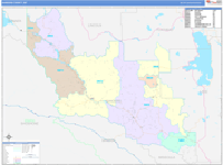 Sanders County Wall Map Color Cast Style