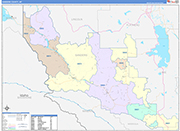 Sanders County Wall Map Color Cast Style