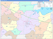 Sandusky County Wall Map Color Cast Style