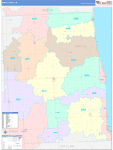 Sanilac County Wall Map Color Cast Style