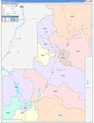 Sanpete County Wall Map Color Cast Style