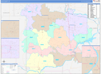 Sauk County Wall Map Color Cast Style