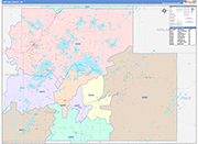 Sawyer County Wall Map Color Cast Style