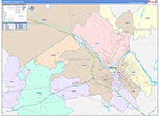 Schenectady Wall Map Color Cast Style