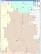 Schley County Wall Map Color Cast Style