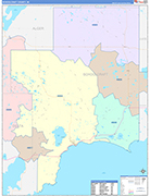 Schoolcraft County Wall Map Color Cast Style