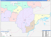 Schuyler County Wall Map Color Cast Style