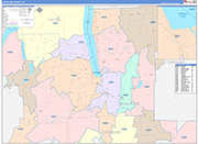 Schuyler Wall Map Color Cast Style