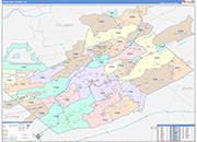 Schuylkill Wall Map Color Cast Style