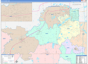Scott County Wall Map Color Cast Style