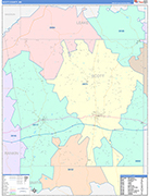 Scott County Wall Map Color Cast Style