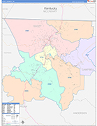 Scott County Wall Map Color Cast Style