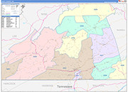 Scott County Wall Map Color Cast Style