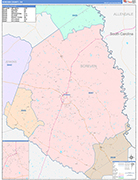 Screven County Wall Map Color Cast Style