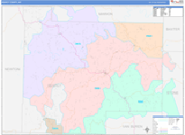 Searcy County Wall Map Color Cast Style