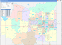 Sedgwick County Wall Map Color Cast Style