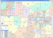 Sedgwick County Wall Map Color Cast Style