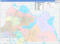Seminole County Wall Map Color Cast Style