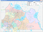Seminole County Wall Map Color Cast Style
