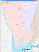Seminole County Wall Map Color Cast Style