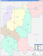 Seminole County Wall Map Color Cast Style