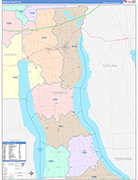 Seneca Wall Map Color Cast Style