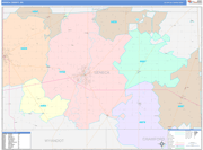 Seneca County Wall Map Color Cast Style