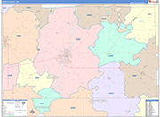 Seneca County Wall Map Color Cast Style