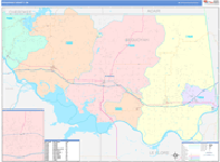 Sequoyah County Wall Map Color Cast Style