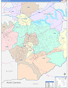 Sevier Wall Map Color Cast Style