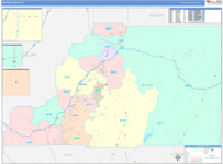 Sevier County Wall Map Color Cast Style