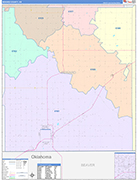 Seward County Wall Map Color Cast Style