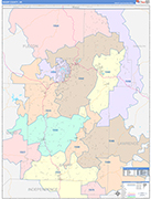 Sharp County Wall Map Color Cast Style