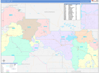 Shawano County Wall Map Color Cast Style